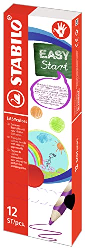 STABILO EASYcolors Ergonomic Colouring Pencils for Right-Handed Users, Pack of 12, Light Brown