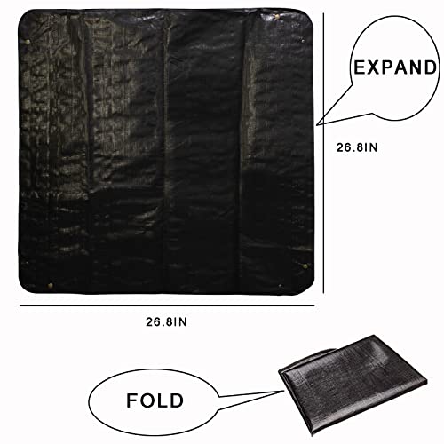 BIUWING 2PCS Indoor Plant Transplanting Repotting Mat Foldable Garden Work Cloth Waterproof Thicken Gardening Mat, Black (26.8" x 26.8")