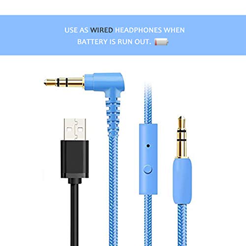 Riwbox Kids Headphones, CT-7S Cat Ear Bluetooth Headphones 85dB Volume Limiting,LED Light Up Kids Wireless Headphones Over Ear with Microphone for Laptop/PC/TV(Blue&Green)