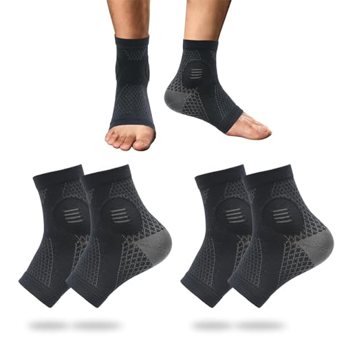 YIFVTFCK 2Pairs Neuropathy Socks for Women Men Neuritisc Socks for Neuropathy Women Peripheral Neuropathy Socks Ankle Brace Plantar Fasciitis Swelling Black S