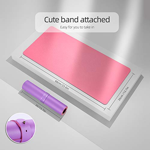 YSAGi Desk Mat, Mouse Pad,Waterproof Desk Pad,Large Mouse pad for Desk, Leather Desk Pad Large for Keyboard and Mouse,Dual-Sided Mouse Mat for Office and Home (35.4" x 17", Pink)
