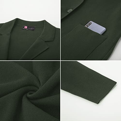 Womens Casual Work Office Blazer Open Front Long Sleeve Cardigan Jacket(M, Wine)