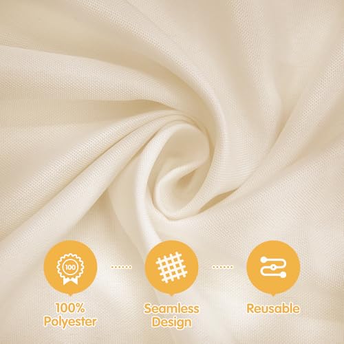 BRILLMAX 6 Pack White 70 Inch Round Tablecloths Fit 30" to 54" Tables (8-20" Drop) - Circle Bulk Linen Polyester Fabric Washable Cloth Cover for Wedding Reception Banquet Birthday Party Buffet