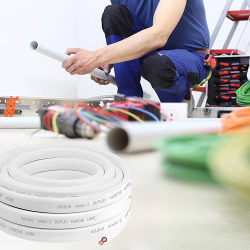 4 Gauge Marine Wire Duplex Marine Grade Wire,4 AWG 6ft Tinned Copper Boat Electrical Cable for Boat/Automotive/RV/Camper Outdoor Use