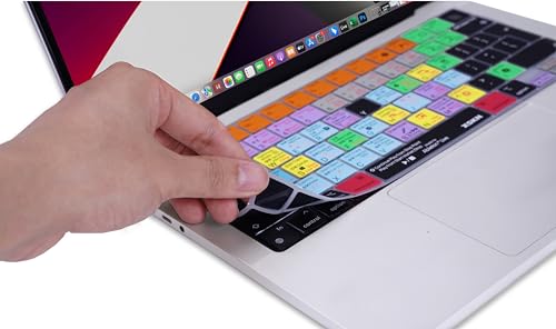 XSKN Silicone Keyboard Cover Skin for MacBook Pro/Air with Touch ID 14.2" 16.2" 13.6" 15.3" Model No: A2442 A2779 A2918 A2992 A2485 A2780 A2681 A2941 (US Layout, Logic Pro Shortcuts)