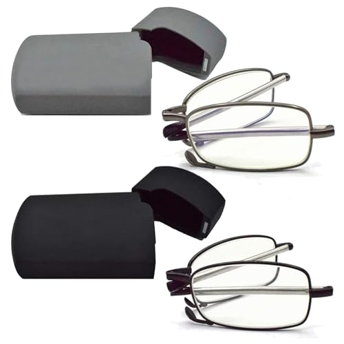 sevenplus 3 Pack Reading Glasses Blue Light Blocking, Anti UV Glare, Foldable Computer Spring Hinge Readers for Women Man 5.0X