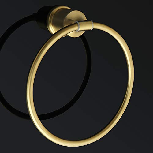 Alise Towel Rings for Bathroom,Hand Towel Holder Towel Hanger Wall Mount SUS304 Stainless Steel Towel Rack,Gold Finish GNM7001-G