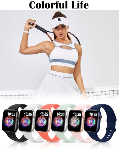 TreasureMax Sport Band Compatible with Apple Watch Bands 38mm 40mm 41mm 42/44mm 45mm 46mm 49mm, Soft Silicone Strap Compatible for Apple Watch Series 10 9 Ultra SE/SE2 8 7 6 5 4 3 Men Women Hot Pink