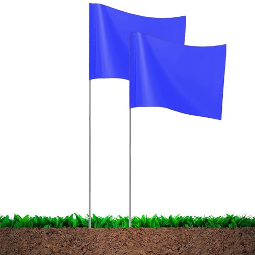 JIZHGRAD Blue Marking Flags, 20 Pack Marker Flags, 15x4x5 Inch Lawn Flags, Boundary Flags Dog Training Flags for Yard Flags, Invisible Fence Flags, Survey Flags, Landscape Flags, Sprinkler Flags,