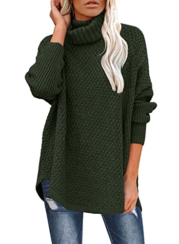 DOROSE Sweaters for Women Fall Warm Long Sleeve Pullover Tops Burgundy M