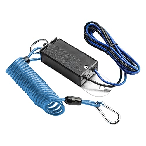 Rnigs Trailer Breakaway Switch, 6ft Breakaway Coiled Cable with Electric Brake or RV Towing Trailer（Blue）