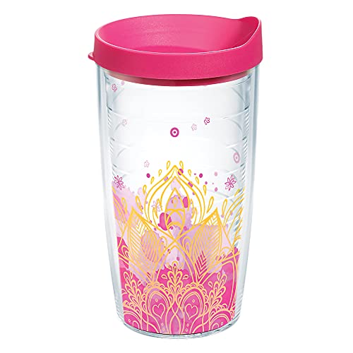 Tervis Yoga Lotus Flower Made in USA Double Walled Insulated Tumbler Travel Cup Keeps Drinks Cold & Hot, 16oz, Classic