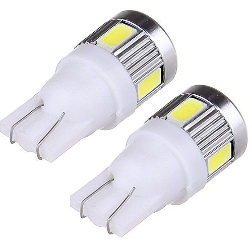 cciyu 194 Extremely Bright LED Bulbs T10-6-5730-SMD Light Lamp License Plate Light Lamp Wedge T10 168 2825 W5W White Pack of 2