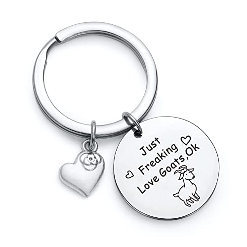 NOTHERS RSZOTW Goats Lover Keychain Goat Whisperer Jewelry Goat Rider Gift Crazy Goat Lady Jewelry Goats Mom Gift Goat Dad Jewelry Goat Owner Jewelry Goat Keychain