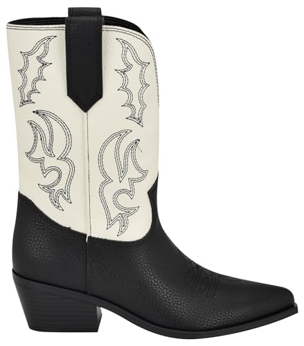 Nine West Women's YODOWN Western Boot, Silver 040, 10