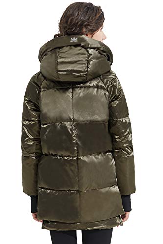 Orolay Women's Thickened Down Jacket Hooded ArmyGreen XXS