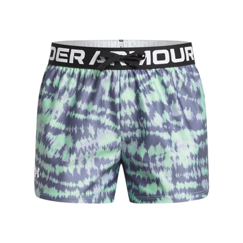 Under Armour Girls' Play Up Printed Shorts, (008) Black / / White, Small