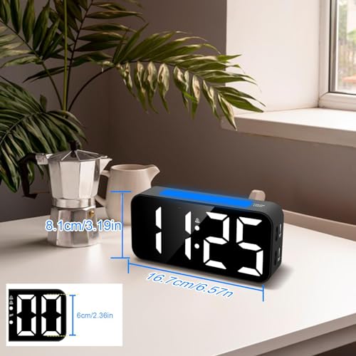 Topski Loud Alarm Clocks for Bedrooms Heavy Sleepers, Digital Clock with Night Light, Large Display, Dual Alarm, Snooze, Dimmable Bedside Alarm Clock for Kids Teens Boys Girls