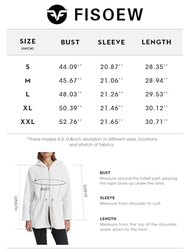 Fisoew Women's Zip Up Hoodie Sweatshirts Oversized Long Sleeve Casual Drawstring Waist Side Slit Tunic Tops (US, Alpha, Small, Regular, Regular, Black)