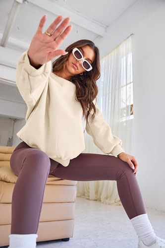 EFAN Womens Fashion 2024 Fall Outfits Oversized Sweatshirts CrewNeck Sweater Pullover Hoodies y2k Teen Girls Clothes Grey L