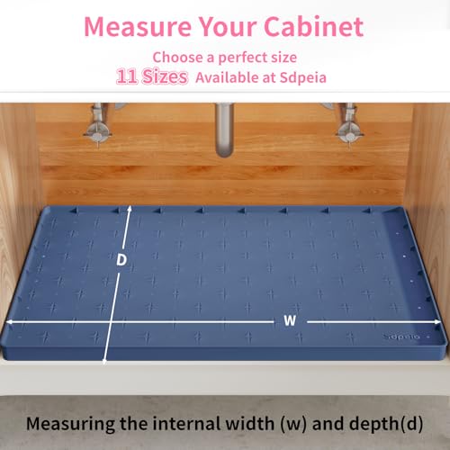 Sdpeia Under Sink Organizer Waterproof Under Sink Mat for Kitchen and Bathroom - Protects Cabinets from Leaks 19 x 12 inches Shelf Liner Feeding Mat Litter Mat(Orange)