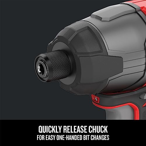 CRAFTSMAN 20V MAX Impact Driver Kit, 1/4 Inch, 2,800 RPM, LED Work light, Battery and Charger Included (CMCF800C1)