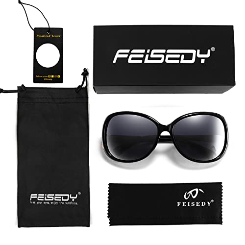 FEISEDY Women Oversized Polarized Sunglasses Ladies Large Shades Classic Fox Sunglasses B2730