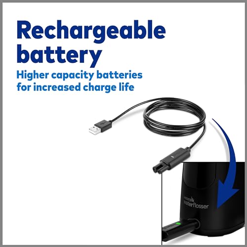 Waterpik Cordless Pearl Rechargeable Portable Water Flosser for Teeth, Gums, Braces Care and Travel with 4 Flossing Tips - ADA Accepted, WF-13 Black, Packaging May Vary