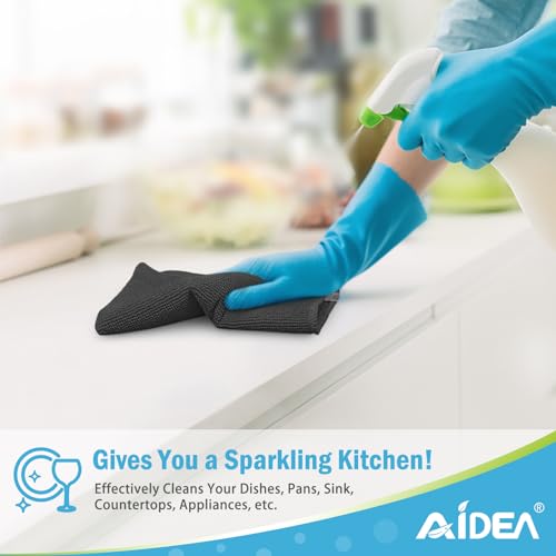 AIDEA Microfiber Cleaning Cloths-12PK, Soft Absorbent Cleaning Rag, Lint-Free Streak-Free Cleaning Towel for House, Kitchen, Car, Window (12in.x12in.)