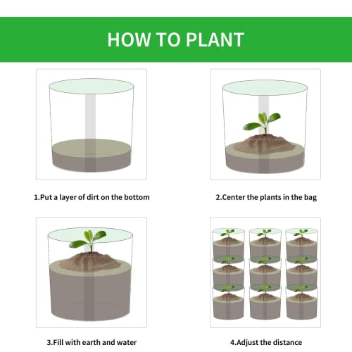 iPower 5-Pack 1 Gallon Fabric Pots Nonwoven Grow Bags with Self-Adhesion Sides for Easy Transplanting Vegetable, Flower