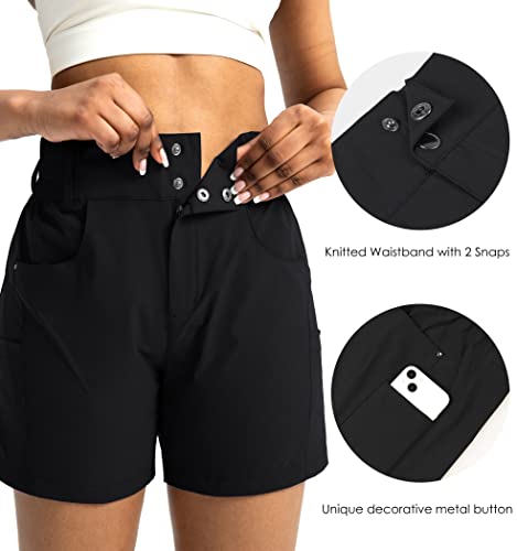 Viodia Women's 5" Hiking Golf Shorts with Pockets High Waist Stretch Cargo Short Shorts for Women Casual Summer Steel Grey