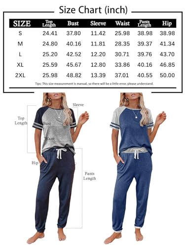 AUTOMET Lounge Sets For Women Two Piece Outfits Loungewear Short Sleeve Crewneck Jogger Pajama Set and Sweatpants Tracksuit Wine Red L