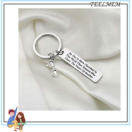 FEELMEM Optometrist Gift Eye Doctor Gift Optician Gift Eye Glasses Keychain Clears The Vision of Another Eye Doctor Jewelry