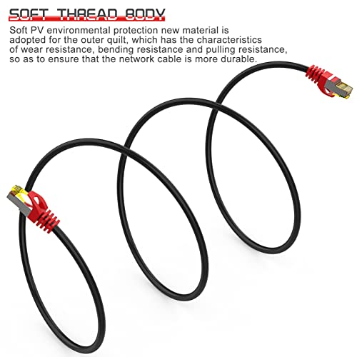 Boahcken Cat 8 Ethernet Cable 60 ft,1.5ft 6ft 10ft 20ft 25ft 30ft 75ft 100ft 150ft 200ft Heavy Duty High Speed Network Internet Cable,26AWG 40Gbps 2000Mhz,S/FTP Indoor&Outdoor Shielded LAN Cable