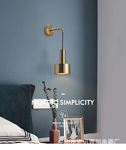 KEFA Battery Operated Wall Lights Indoor with Remote, 2 Pieces of Bedroom Bedside Chandelier Modern Minimalist LED Light Luxury Living Room Study Wall Lamp Porch Staircase Aisle Lamps, Gold