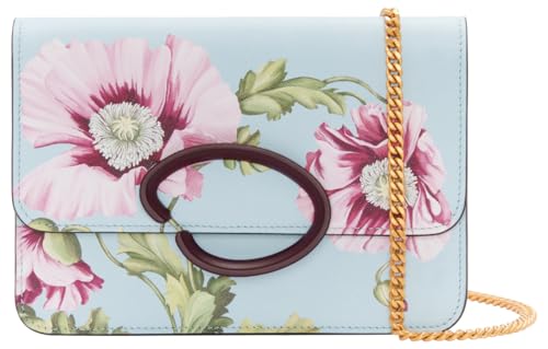 Oscar de la Renta, Poppy Printed O Pochette, Light Blue