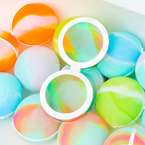 12 PCS Reusable Water Balloons Tie-dye, Soft Silicone Quick Fill Balloons Splash Fun,Outdoor Backyard Summer Party Easy Quick Fun Water Fight Game for Swimming Pool, Summer Party Gift Pool