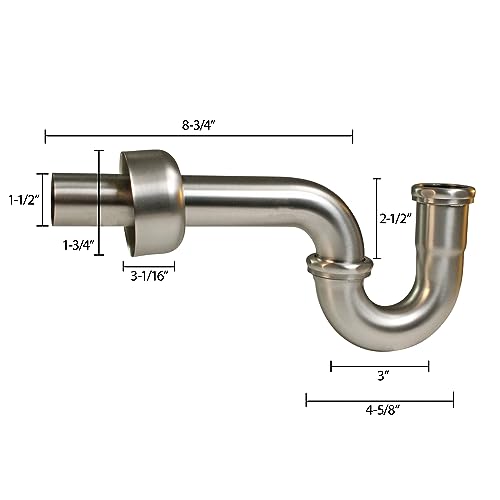 Westbrass R400-1-62 1-1/2" P-Trap with High Box Flange, Matte Black