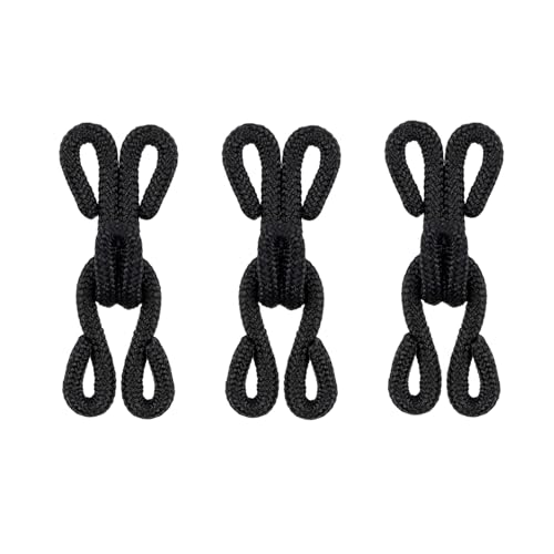Covered Sewing Hooks & Eye Closure Jewelry Books Crafts Latch for Fur Coats Wraps Jackets Bra Thick Leather deep Pile Fabrics Clothing (25mm, Black)