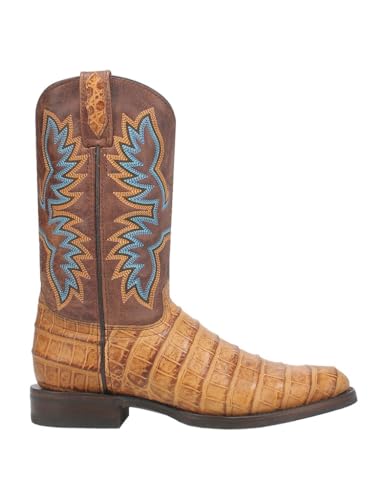 Dingo Mens Trail Boss Embroidered Gator Print Round Toe Casual Boots Mid Calf - Black - Size 10.5 M