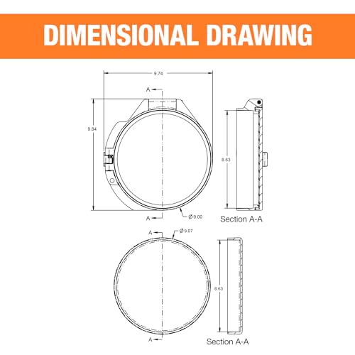 Buyers Products CC800 PVC Conduit Carrier Kit, 8 Inch Diameter, Mounting Hardware Included, Spring-Loaded Latch, Weather-Resistant Door Gasket