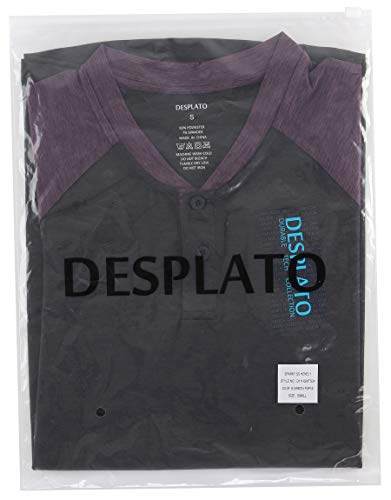 DESPLATO Mens Performance Quick Dry Athletic Workout Running Active Sports Baseball Henley T Shirts Teal Blue S