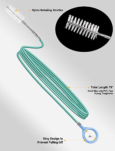 Upgraded Auto Sunroof Drain Cleaning Tool, 78 Inch Flexible Drain Brush Long Pipe Cleaners for Car, Tube Cleaning Brush Slim Drain Dredging Tool Perfect for Car Sunroof, Windshield Wiper Drain Hole