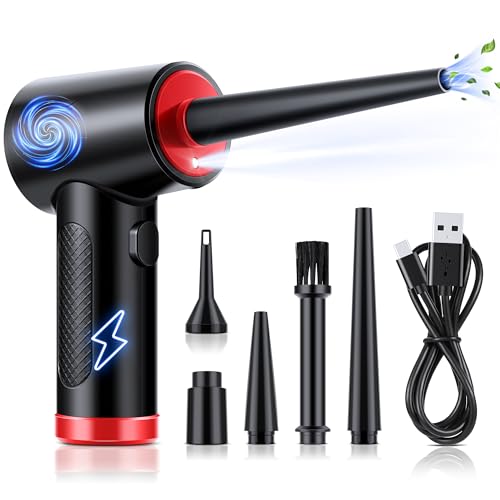 Compressed Air - Cordless Electric Air Duster, Reusable Canned Air for Computers/Electronics/Keyboards/Blaster/Laptop Dust Spray Cleaner, Powerful Air Blower with Fast USB Charging-Replace Air Can