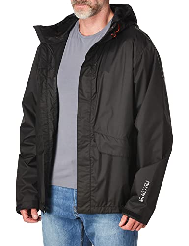 Helly-Hansen Manchester Waterproof Rain Jackets for Men Featuring Breathable Water- and Windproof Construction, Storm Flap, Black - X-Small