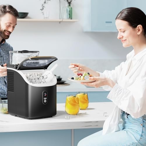 Xbeauty Ice Maker Countertop Up to 35lbs of Ice a Day with Self-Cleaning,16Pcs/5Mins, Portable Ice Maker Machine with 1.5L Removable Water Tank/24H Timer,GREY
