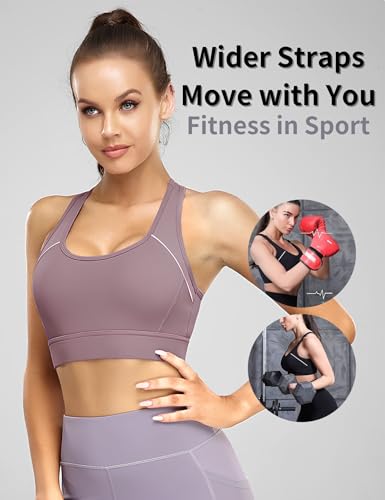 Sports Bras for Women High Support, Everyday Comfy Bras Bean Paste Red(S)