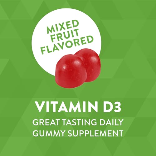 Nature's Way Vitamin D3 Gummies, Supports Immune and Bone Health*, 2000 IU (50 mcg) per 2-gummy Serving, Mixed Fruit Flavored, 120 Gummies (Packaging May Vary)