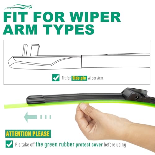 26" 16" 12" Windshield Wiper Blades Replacement for Toyota RAV4 2019 2020 2021 2022 2023 Premium All Weather Front Rear Wipers Set - OEM Quality (Pack of 3)