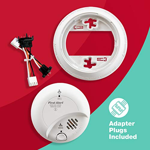 FIRST ALERT SC9120B Corded Electric Combination Alarm with Adapter Plugs for Easy Replacement